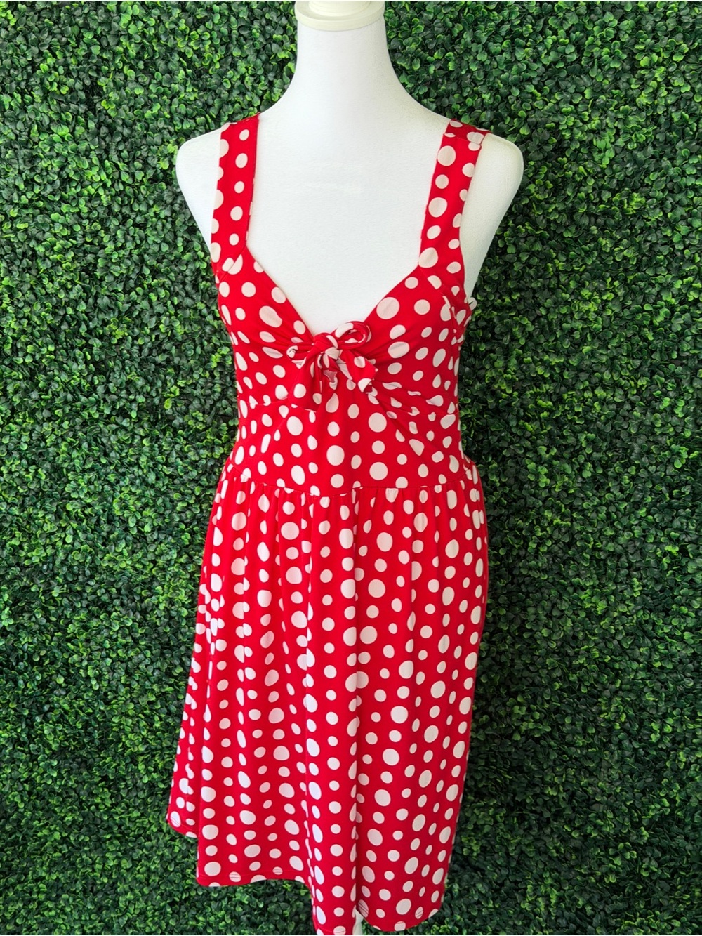 Frederick's of Hollywood Red and White Polka Dot retro pin up girl style dress